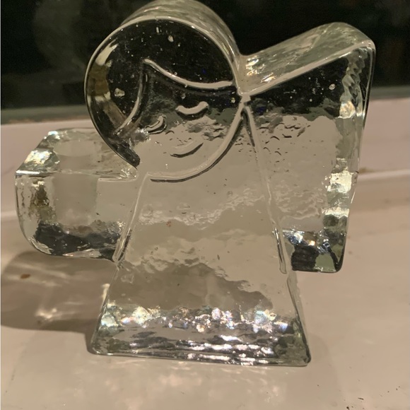 Vintage glass set Wiesenthal Hutte Germany angel candlesticks. - Picture 2 of 12